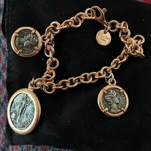 Italian Roman 3 coin bracelet for good luck
